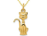14K Yellow Gold Tom Cat Pendant Necklace with Chain